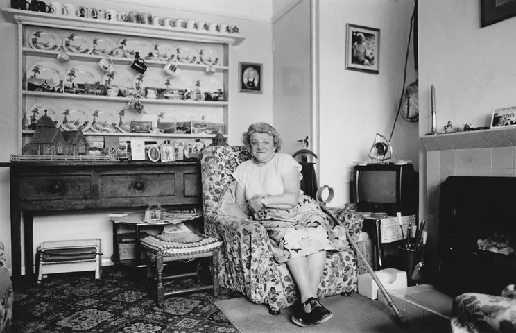 Joyce Coles. Note the matchstick model of the church which was made by her brother Bob.