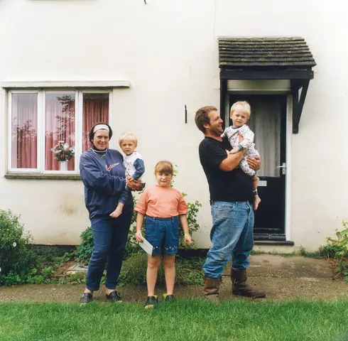 The Ralph Family, 6 Ambury Road. Nicky with Luke, Martin with Scott, and Katie