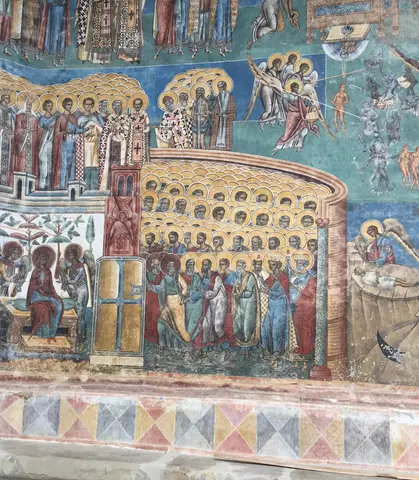 Voronet Monastery, 1488. The Last Judgement, detail