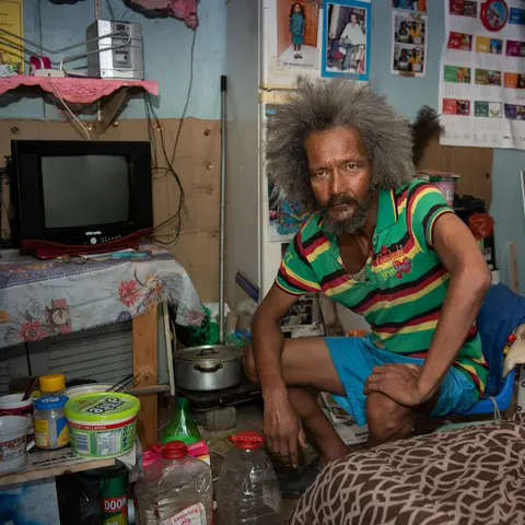 Gabriel Rasmus, at home in Petunia St, Railton. 2020