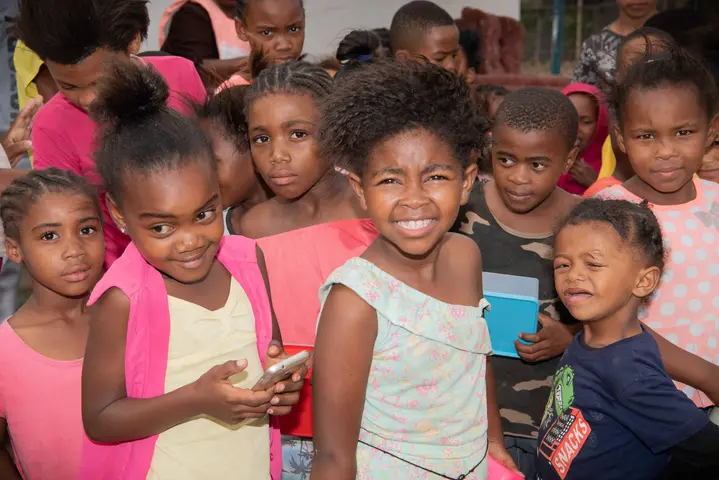 Children's Soup Kitchen run by Margaret Volontiya & Manetha Slingers. Railton, Swellendam 2020