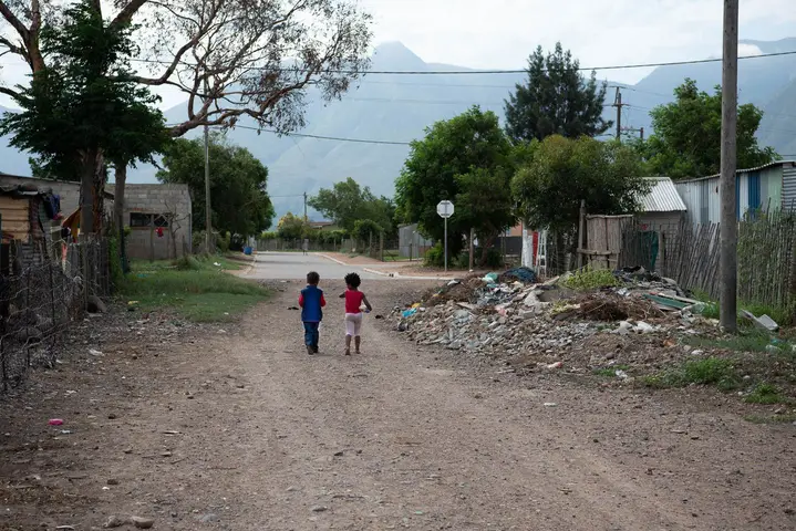 Children's Soup Kitchen run by Margaret Volontiya & Manetha Slingers. Railton, Swellendam 2020
