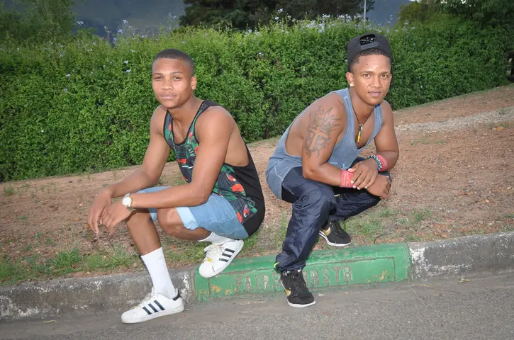 Dillon Witbooi and JeandÃ© Bobbejee in Swellendam. 2018
