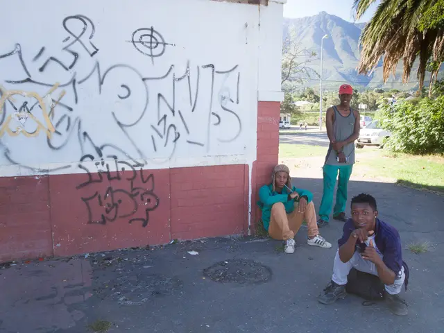 Swellendam Staion. Note - the boys were not resposible for the graffiti. 2018
