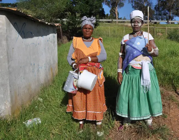 Sangomas, Traditional healers. L-R. Majali Mendlamini & Nomlindelo Sizani. Swellendam 2018
