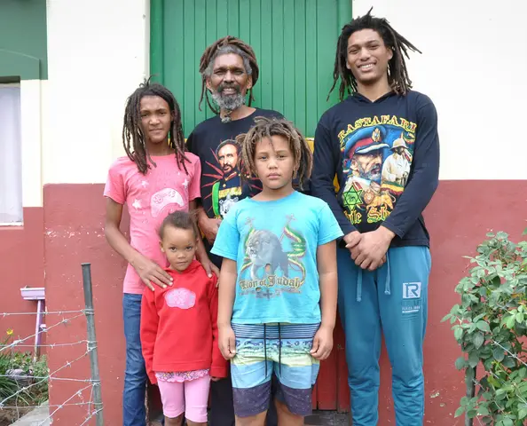 Left - Right. Johnlee Cupido, Elder Simeon, Benjamin Masimla with Samuela Cupida & Levi Masimla. Railton. 2018