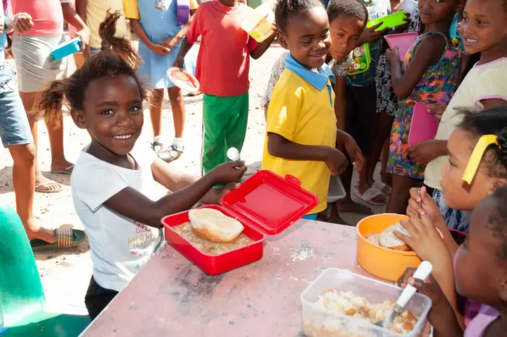 Children's Soup Kitchen run by Margaret Volontiya & Manetha Slingers. Railton, Swellendam 2019