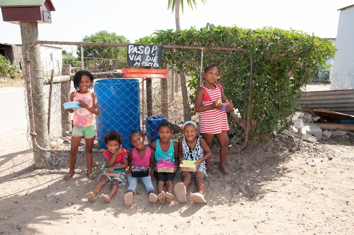 Children's Soup Kitchen run by Margaret Volontiya & Manetha Slingers. Railton, Swellendam 2019