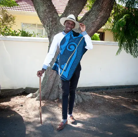 Sandile Baleio (aka Renaldo) returning from Lebollo la Banna (Sotho Male Initiation). Swellendam 2019