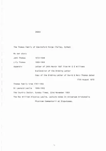 CDWT Family History